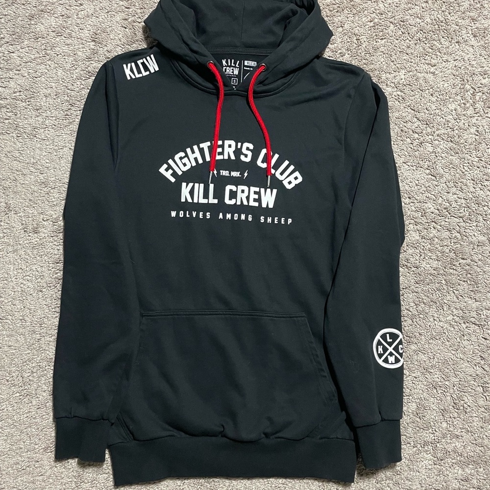 Kill Crew Fighters Club hoodie black size S brand new with no tags